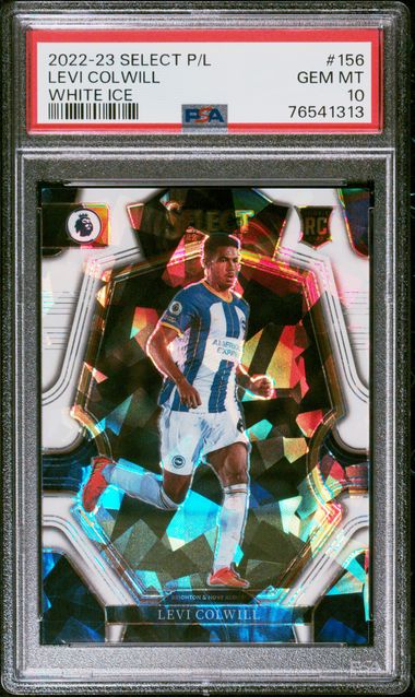 Levi Colwill 2022-23 Panini Select white ice prizm rookie card #'d 08/25