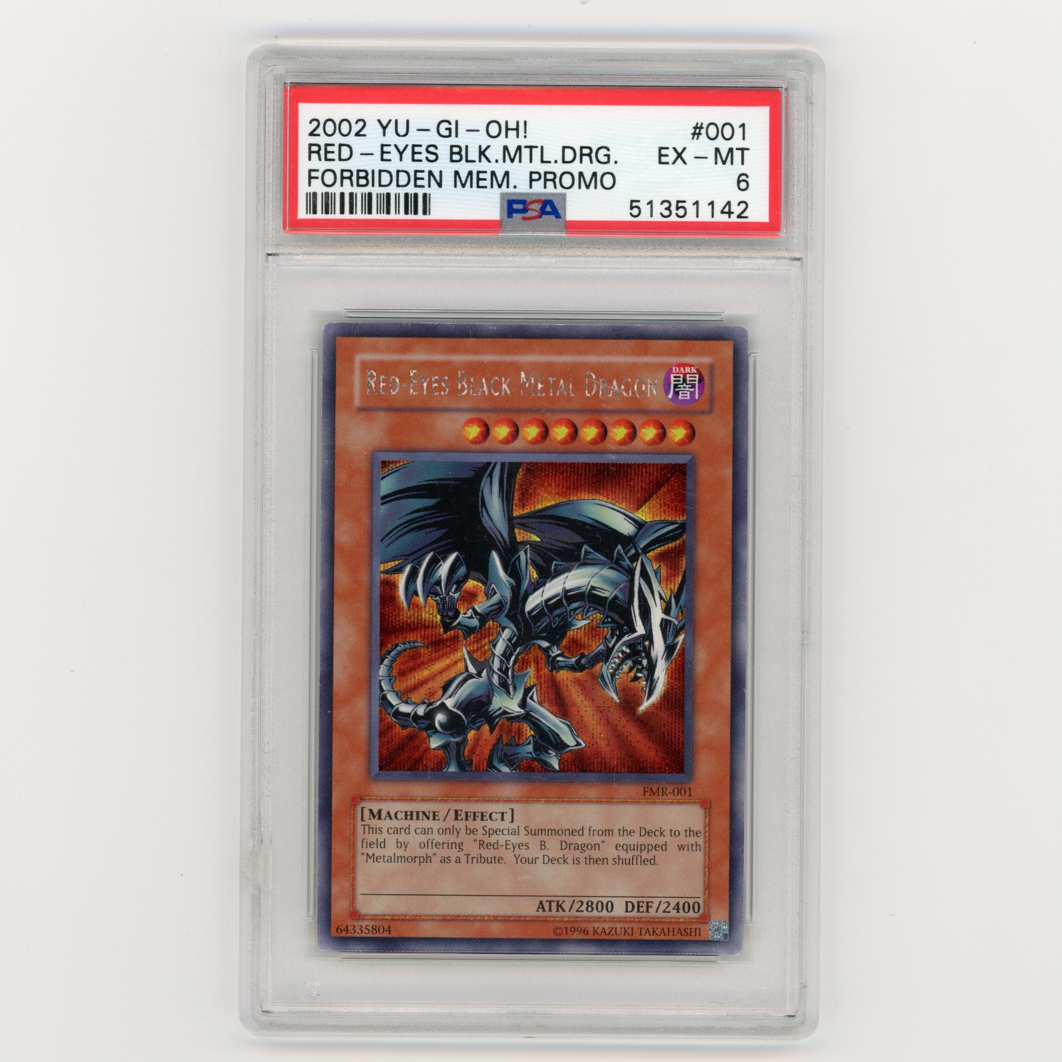 2002 YuGiOh Red Eyes BLK MTL Dragon Forbidden Mem Promo #001 PSA 6 (#AF35)